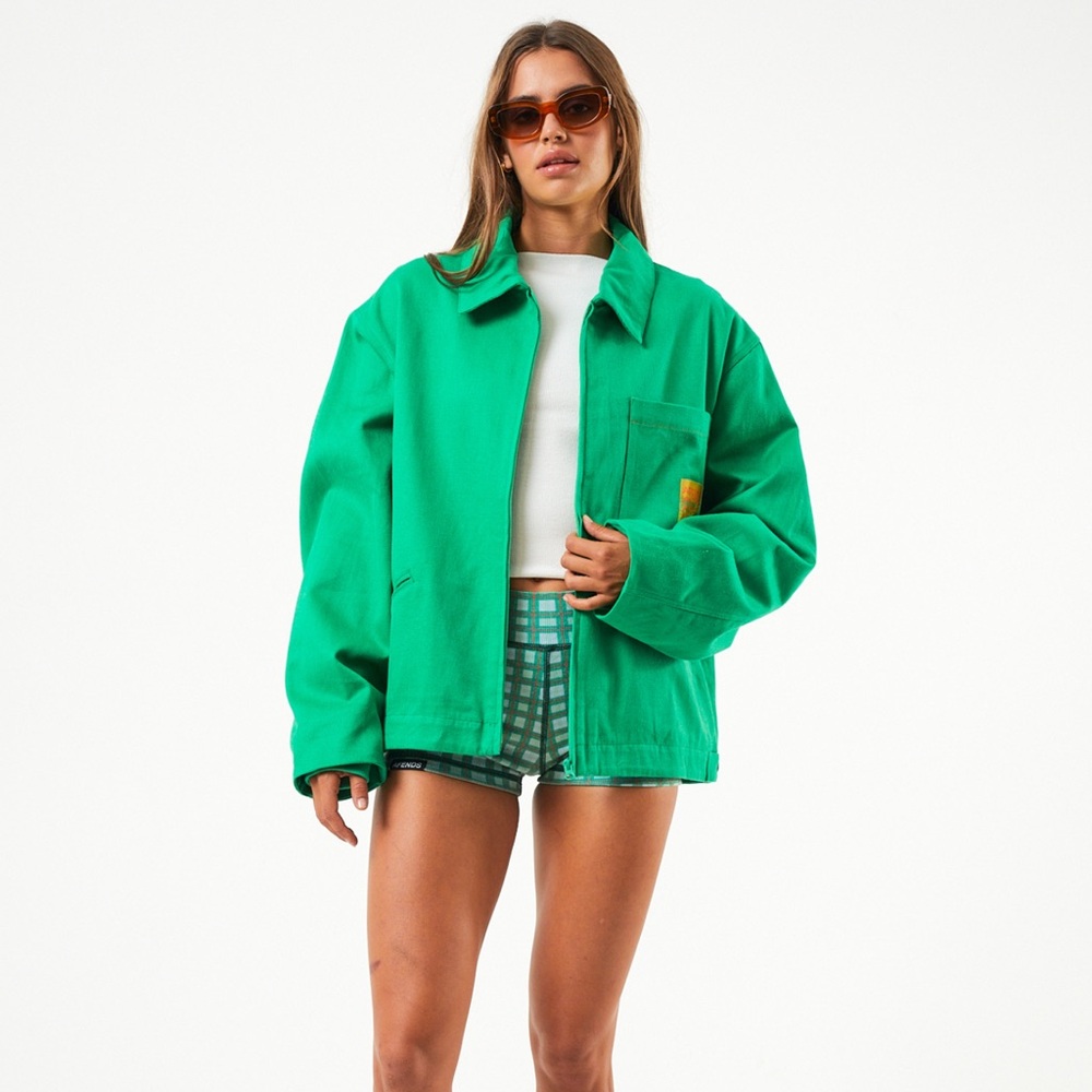 Afends Unisex Green Jacket with Relaxed Fit